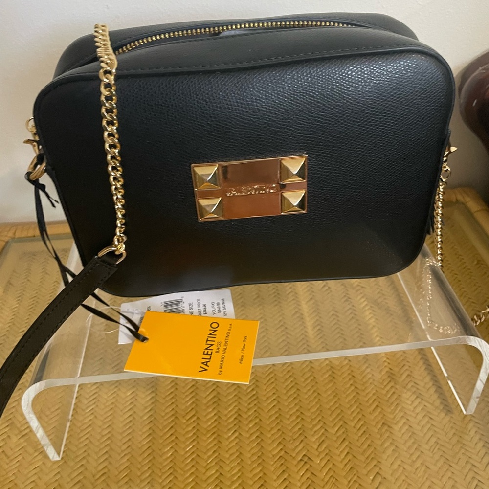 Valentino Babette Bonbon Goldtone Rockstud Genuine Leather Crossbody Bag